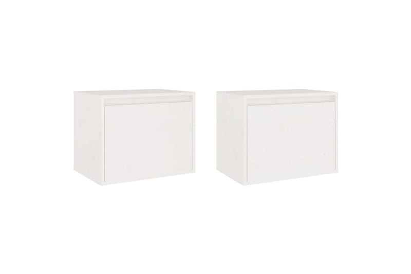 vægskabe 2 stk. 45x30x35 cm massivt fyrretræ hvid - Hvid - Møbler - TV borde & mediemøbler - TV-borde
