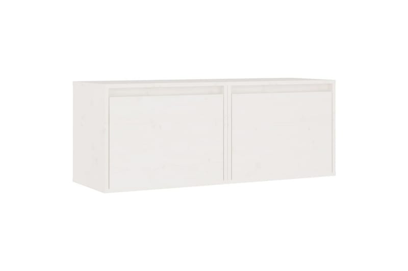 vægskabe 2 stk. 45x30x35 cm massivt fyrretræ hvid - Hvid - Møbler - TV borde & mediemøbler - TV-borde