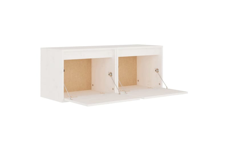 vægskabe 2 stk. 45x30x35 cm massivt fyrretræ hvid - Hvid - Møbler - TV borde & mediemøbler - TV-borde