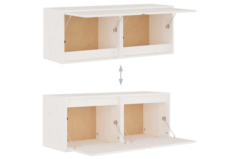 vægskabe 2 stk. 45x30x35 cm massivt fyrretræ hvid - Hvid - Møbler - TV borde & mediemøbler - TV-borde