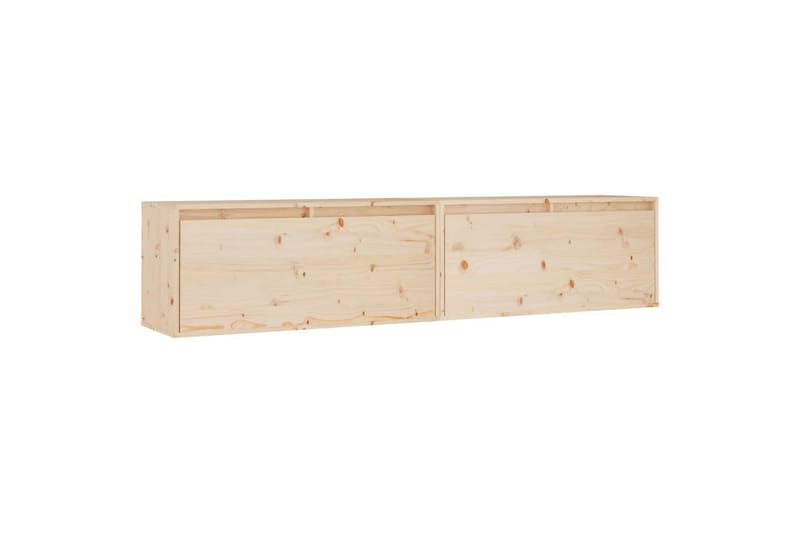 vægskabe 2 stk. 80x30x35 cm massivt fyrretræ - Brun - TV-borde