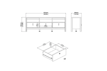 Vallvidera TV-bord 151 cm - Hvid/Natur - Møbler - TV borde & mediemøbler - TV-borde