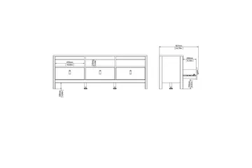 Vallvidera TV-bord 151 cm - Hvid/Natur - Møbler - TV borde & mediemøbler - TV-borde