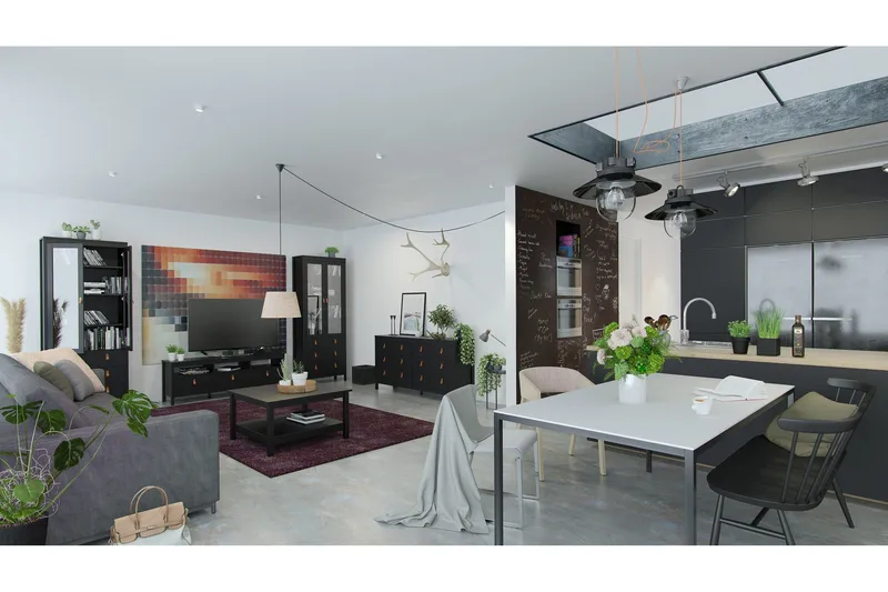 Vallvidera TV-bord 151 cm - Sort/Natur - Møbler - TV borde & mediemøbler - TV-borde