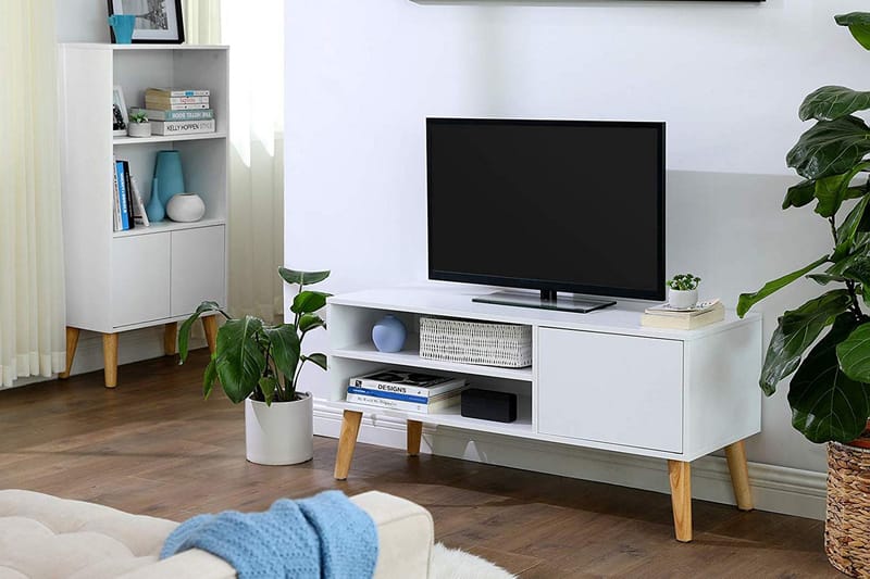 VASAGLE TV-Bord 110 cm skandinavisk - Hvid - TV-borde
