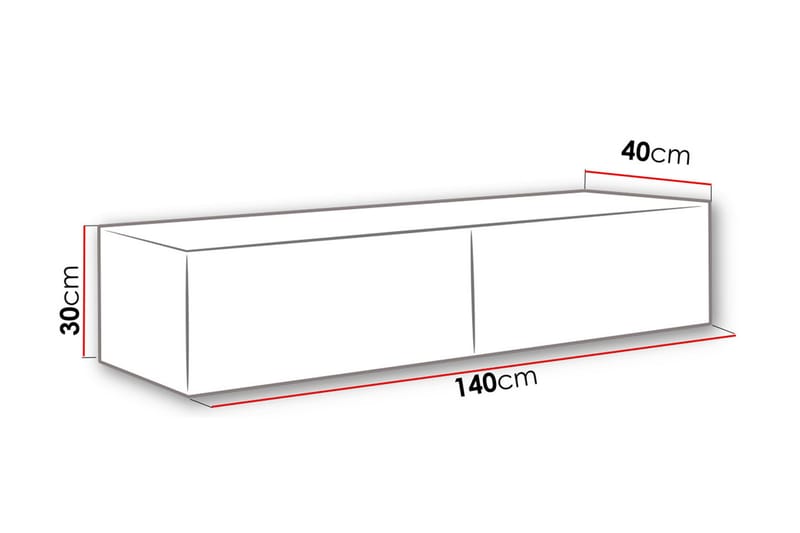 Vasil TV-Bord 140 cm - Hvid/Hvid Højglans - TV-borde