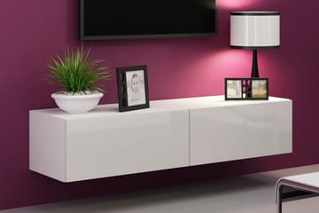 Vasil TV-Bord 140 cm - Hvid/Hvid Højglans - Møbler - TV borde & mediemøbler - TV-borde
