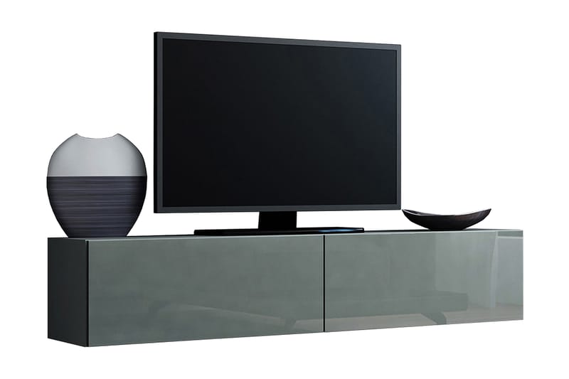 Vasil tv-bord 140x40x30 cm - Sort/Grå - TV-borde
