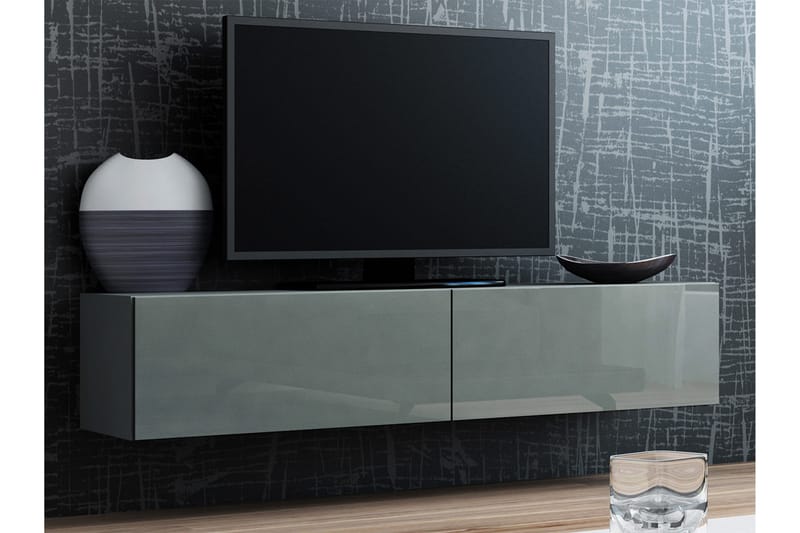 Vasil tv-bord 140x40x30 cm - Sort/Grå - Møbler - TV borde & mediemøbler - TV-borde