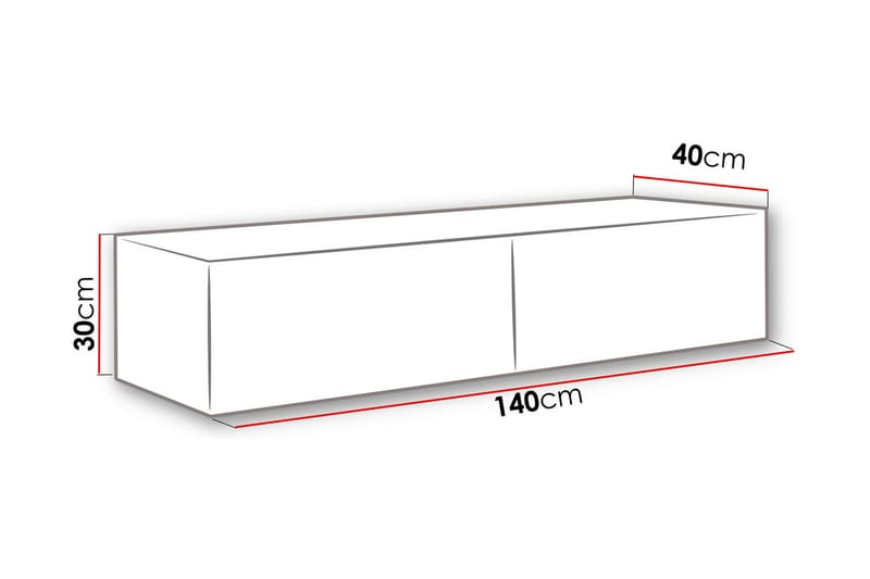 Vasil tv-bord 140x40x30 cm - Sort/Grå - TV-borde