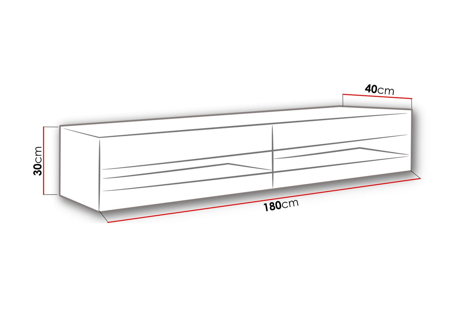 Vasil tv-bord 180x40x30 cm - Møbler - TV borde & mediemøbler - TV-borde