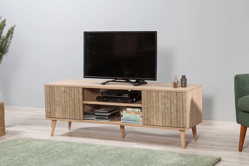 Vellavie TV-bord 140 cm med Opbevaring i Træ - Brun - Møbler - TV borde & mediemøbler - TV-borde