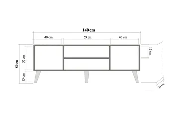 Vellavie TV-bord 140 cm med Opbevaring i Træ - Brun - Møbler - TV borde & mediemøbler - TV-borde