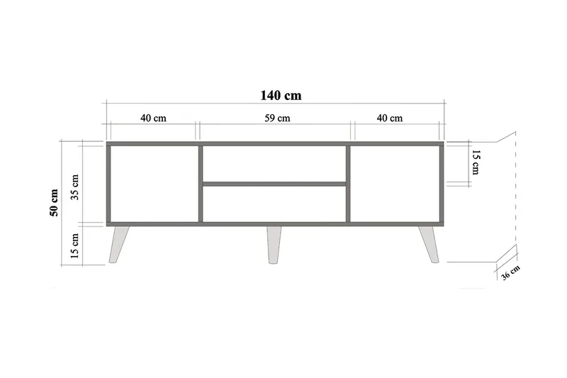 Vellavie TV-bord 140 cm med Opbevaring i Træ - Brun - Møbler - TV borde & mediemøbler - TV-borde