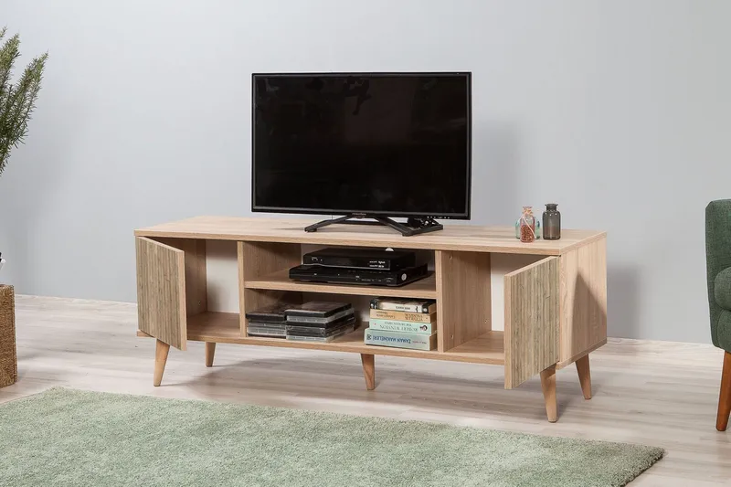 Vellavie TV-bord 140 cm med Opbevaring i Træ - Brun - Møbler - TV borde & mediemøbler - TV-borde