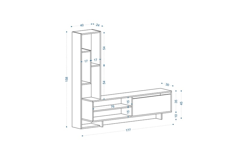 Viapista TV-bord 177 cm - Natur - TV-borde