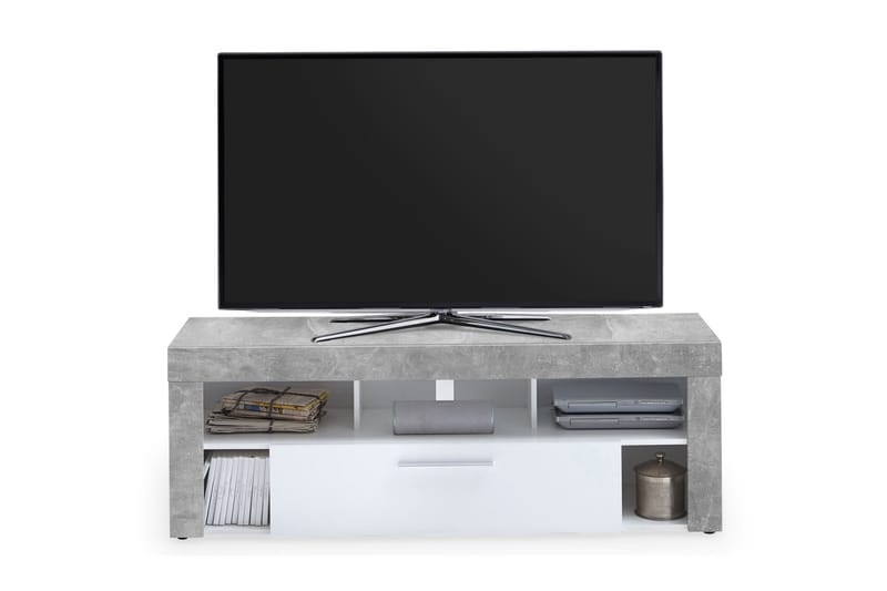 Vibio TV-Bord 150 cm - Hvid/Beton - TV-borde