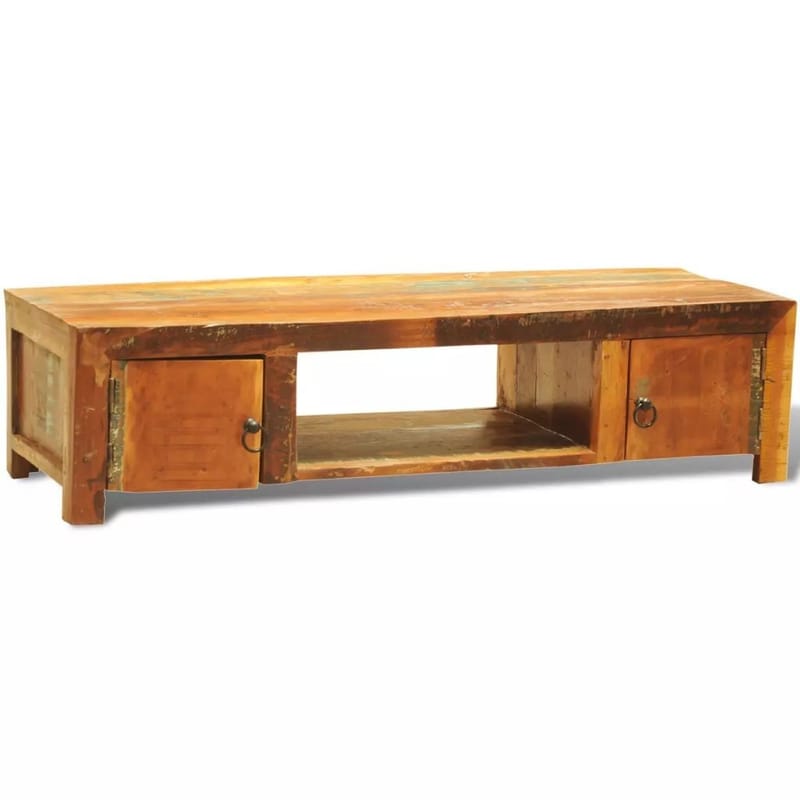 Vintage Tv Kabinet Med 2 Døre I Regenereret Træ - Flerfarvet - Møbler - TV borde & mediemøbler - TV-borde