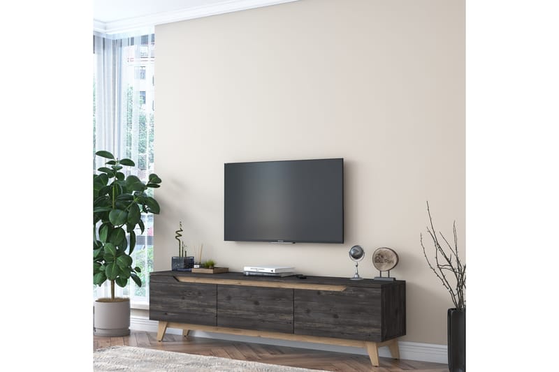 Virkesboda TV-Bord 180 cm - Sort/Brun - Møbler - TV borde & mediemøbler - TV-borde