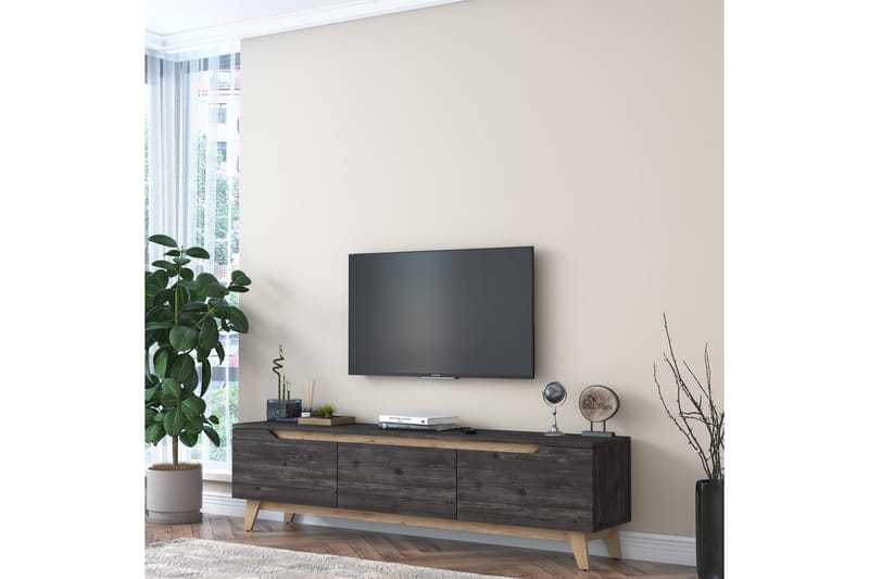 Virkesboda TV-Bord 180 cm - Sort/Brun - TV-borde