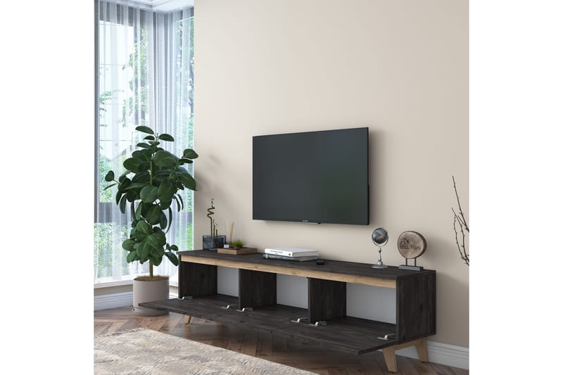 Virkesboda TV-Bord 180 cm - Sort/Brun - Møbler - TV borde & mediemøbler - TV-borde