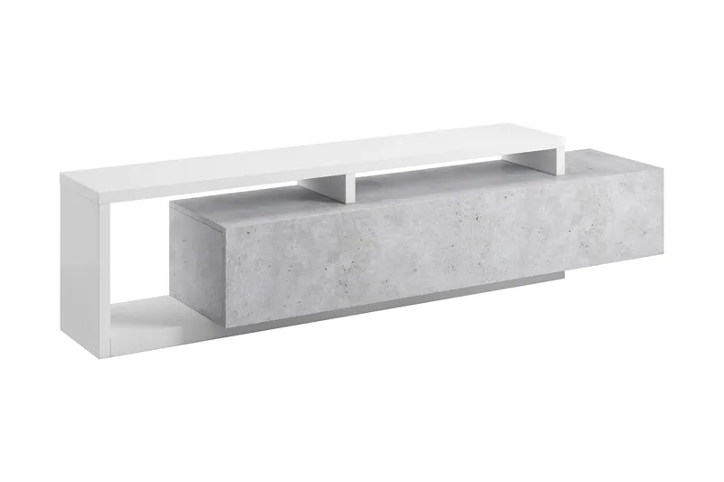 Wesley TV-bord 219 cm, Hvid/træ