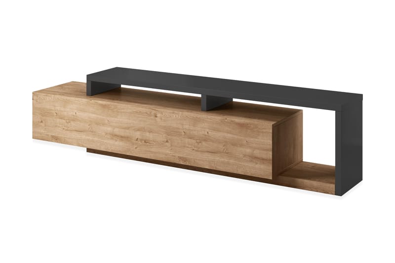 Wesley TV-bord 219 cm - Mørkegrå/træ - TV-borde