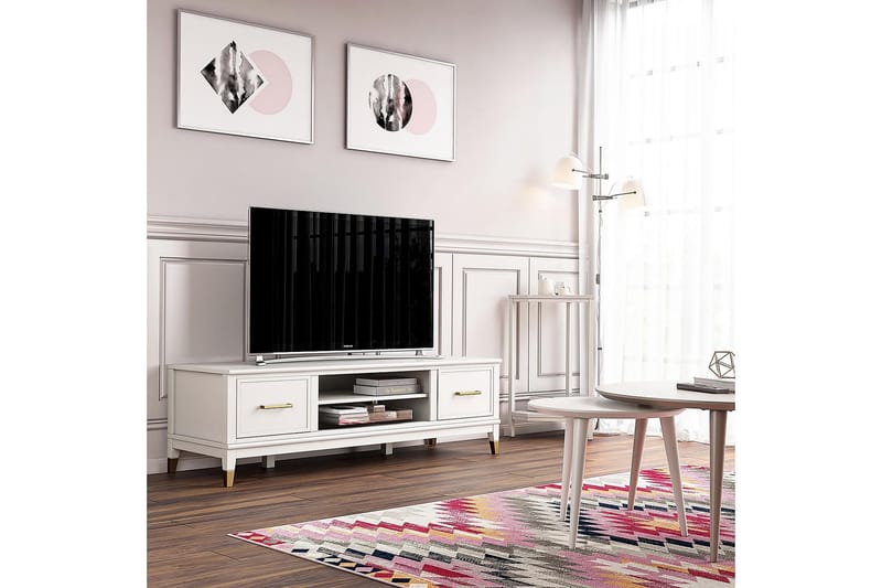 Westerleigh TV-bord 152x50 cm Hvid - CosmoLiving - Møbler - TV borde & mediemøbler - TV-borde