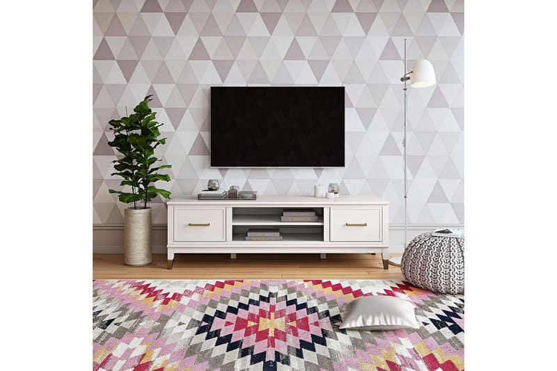Westerleigh TV-bord 152x50 cm Hvid - CosmoLiving - Møbler - TV borde & mediemøbler - TV-borde