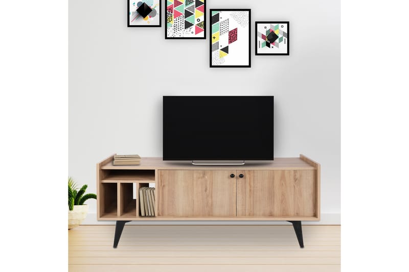Winskill TV-Bord 150 cm - Natur / sort - Møbler - TV borde & mediemøbler - TV-borde