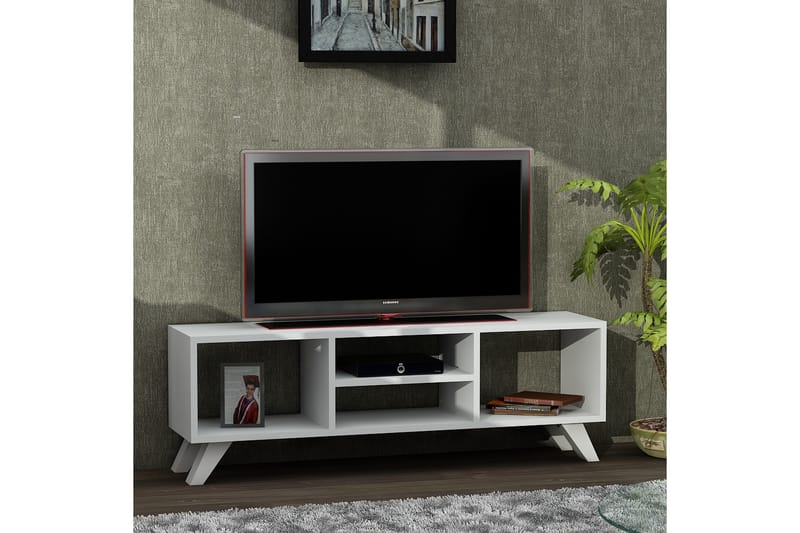 Yaren TV-bænk 125 cm - Hvid - TV-borde