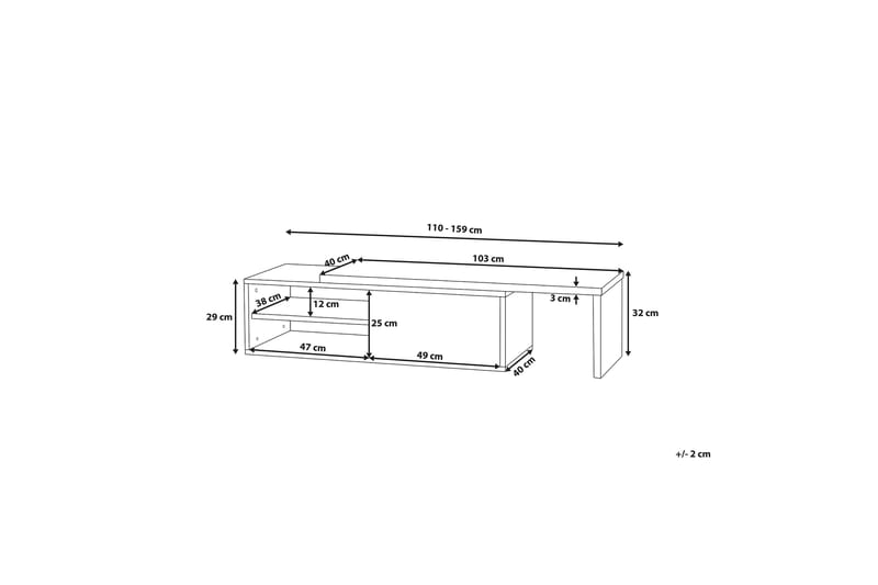 Yonkers TV-Bord 40 x 159 cm - Hvid - TV-borde