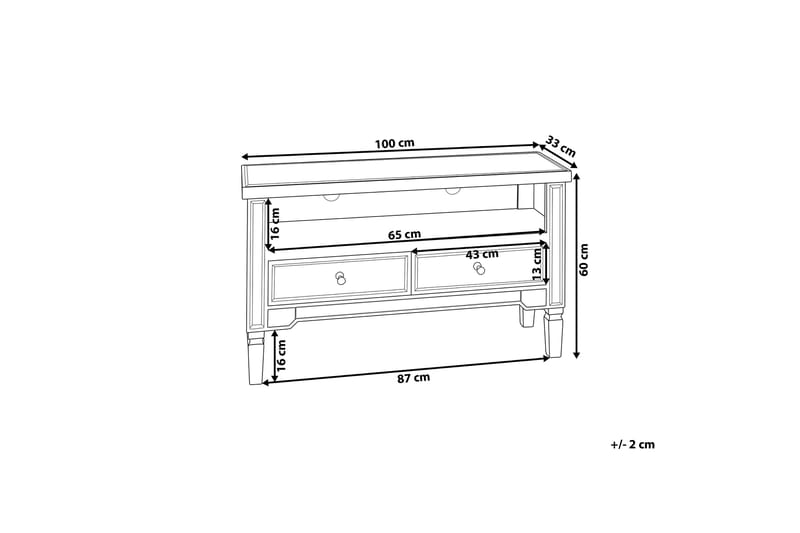 Zaddie TV-Bord 100 cm - Sølv - Møbler - TV borde & mediemøbler - TV-borde