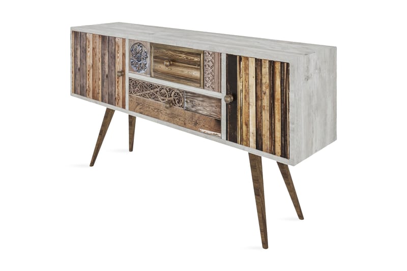 Zange TV-Bænk 122 cm - Hvid/Valnød - Møbler - TV borde & mediemøbler - TV-borde