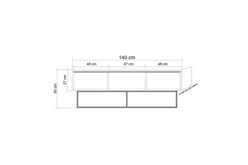 Zefiria TV-bord 140 cm - Mørkebrun/Sort - Møbler - TV borde & mediemøbler - TV-borde