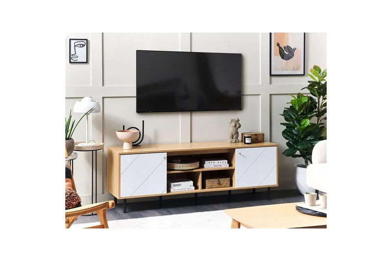 TV-bord Palmer Lyst træ, hvid - Lyst træ, hvid - Møbler - TV borde & mediemøbler - TV-borde