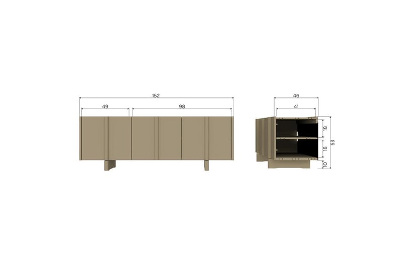 TV-enhed Basu - Mos, 152 cm - Møbler - TV borde & mediemøbler - TV-skab