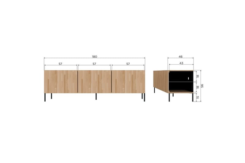 TV-enhed Bono - Naturlig, Eg - Møbler - TV borde & mediemøbler - TV-skab