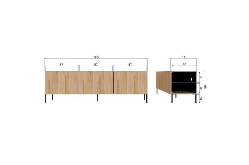 TV-enhed Bono - Naturlig, Eg - Møbler - TV borde & mediemøbler - TV-skab