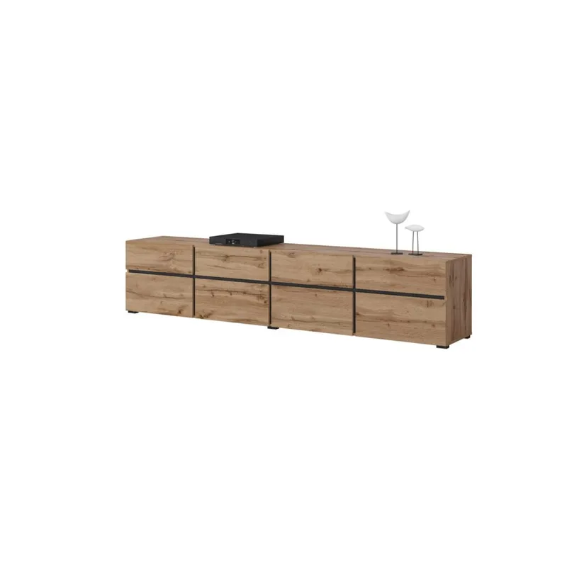 TV-enhed Cross 4 døre med 4 skuffer - Wotan Eg - Sort - Møbler - TV borde & mediemøbler - TV-borde