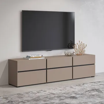 TV-enhed Kryds 3 Klapper med 3 Skuffer - Congo - Sort - Møbler - TV borde & mediemøbler - TV-borde