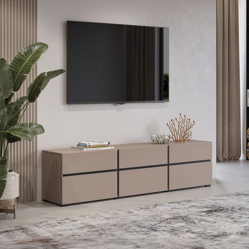 TV-enhed Kryds 3 Klapper med 3 Skuffer - Congo - Sort - Møbler - TV borde & mediemøbler - TV-borde