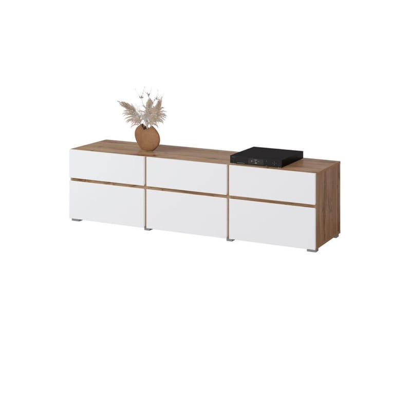 TV-enhed Kryds 3 Klapper med 3 Skuffer - Hvid - Møbler - TV borde & mediemøbler - TV-borde