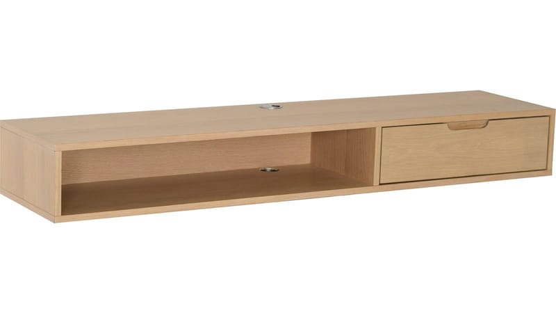 TV-hylde Torsen 135 cm, Hvidpigmenteret eg