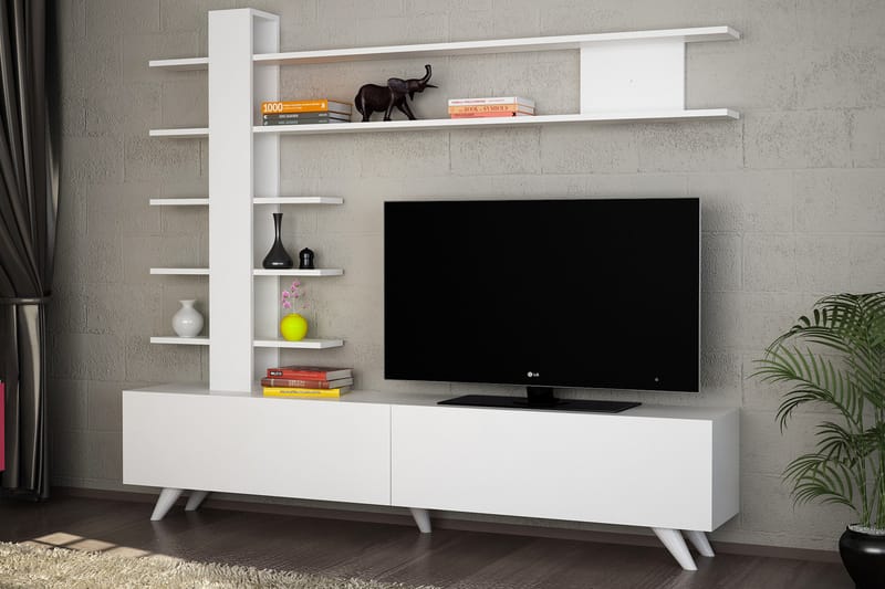 Alingca medieopbevaring - Hvid - Tv-møbels�æt