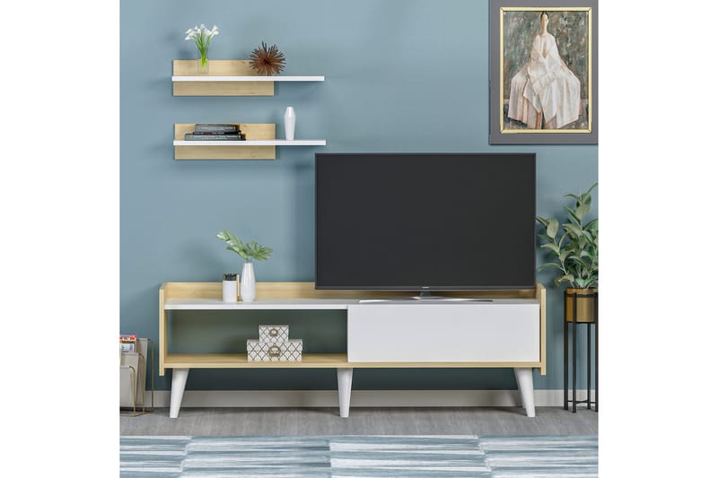 Andifli TV-møbelsæt 150x50,4 cm - Hvid - Tv-møbelsæt
