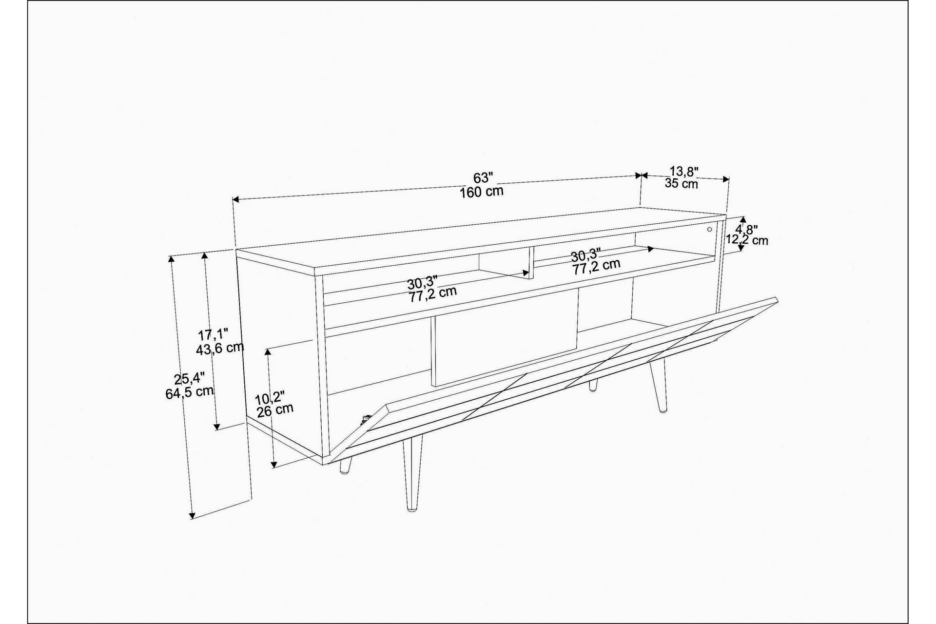 Andifli TV-møbelsæt 160x64,5 cm - Sort - Møbler - TV borde & mediemøbler - Tv-møbelsæt