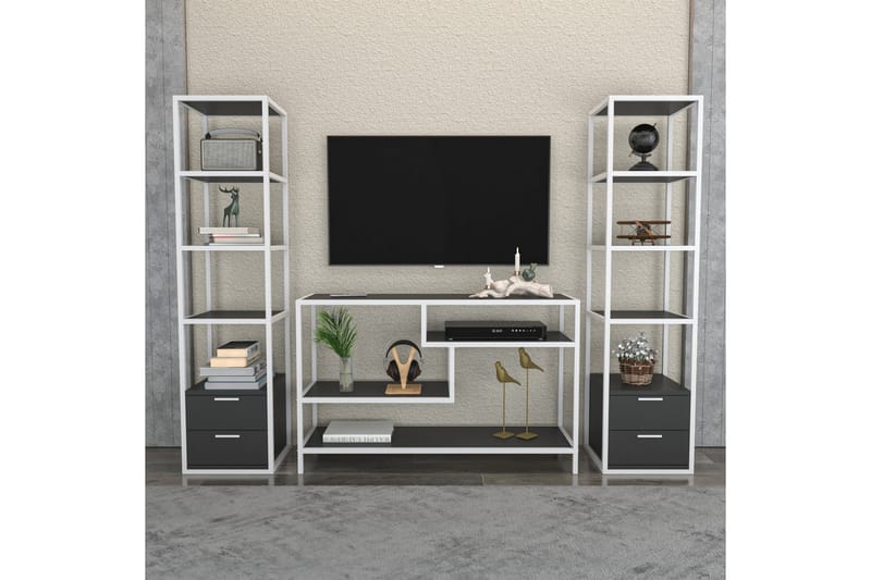 Andifli TV-møbelsæt 198x160 cm - Hvid - Tv-møbelsæt