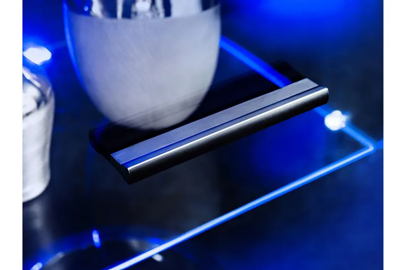 Apryl Modern TV mediemøbel med vitrineskab og LED-belysning - Sort - Møbler - TV borde & mediemøbler - Tv-møbelsæt