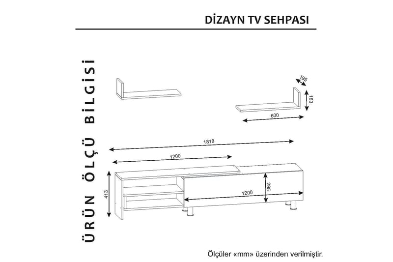 Ayaze tv-bord - Hvid / valnød - Tv-møbelsæt